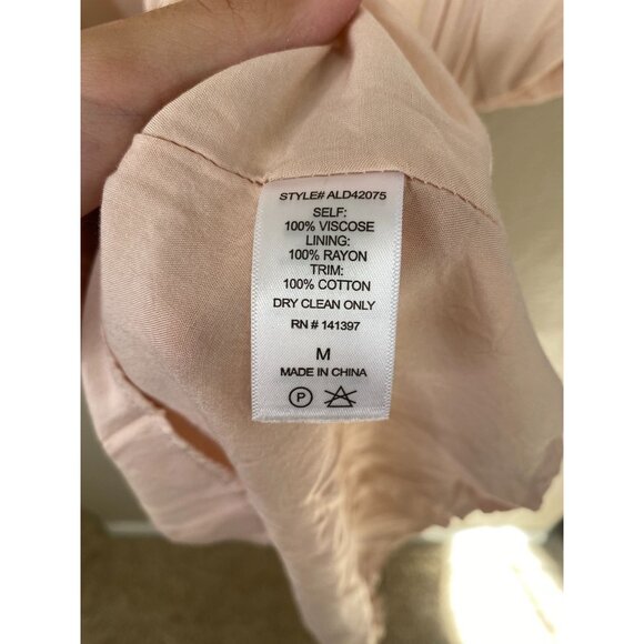 ASTR The Label Pink High-Low Wrap Dress Short Sleeves Size M Viscose Midi Sheer - Picture 4 of 9